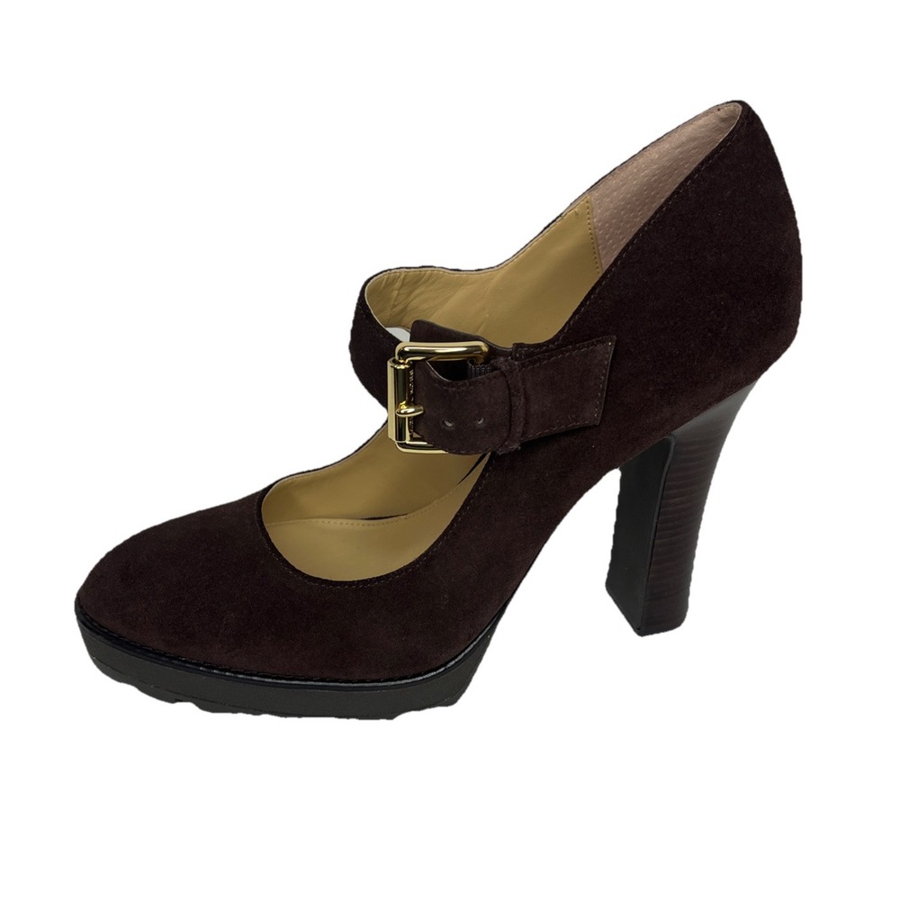 Michael Kors NWOB Brown Suede Platform Heel Pumps Mary Jane Women's Size 10M